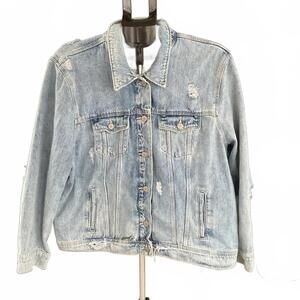 Old Navy Distressed Denim Jacket Size XXL